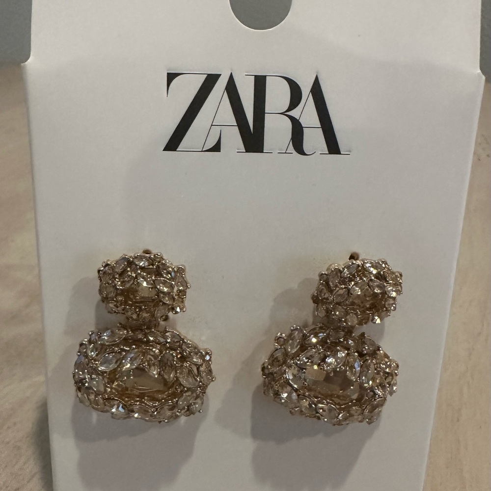 Zara Shimmering Gold Drop Earrings